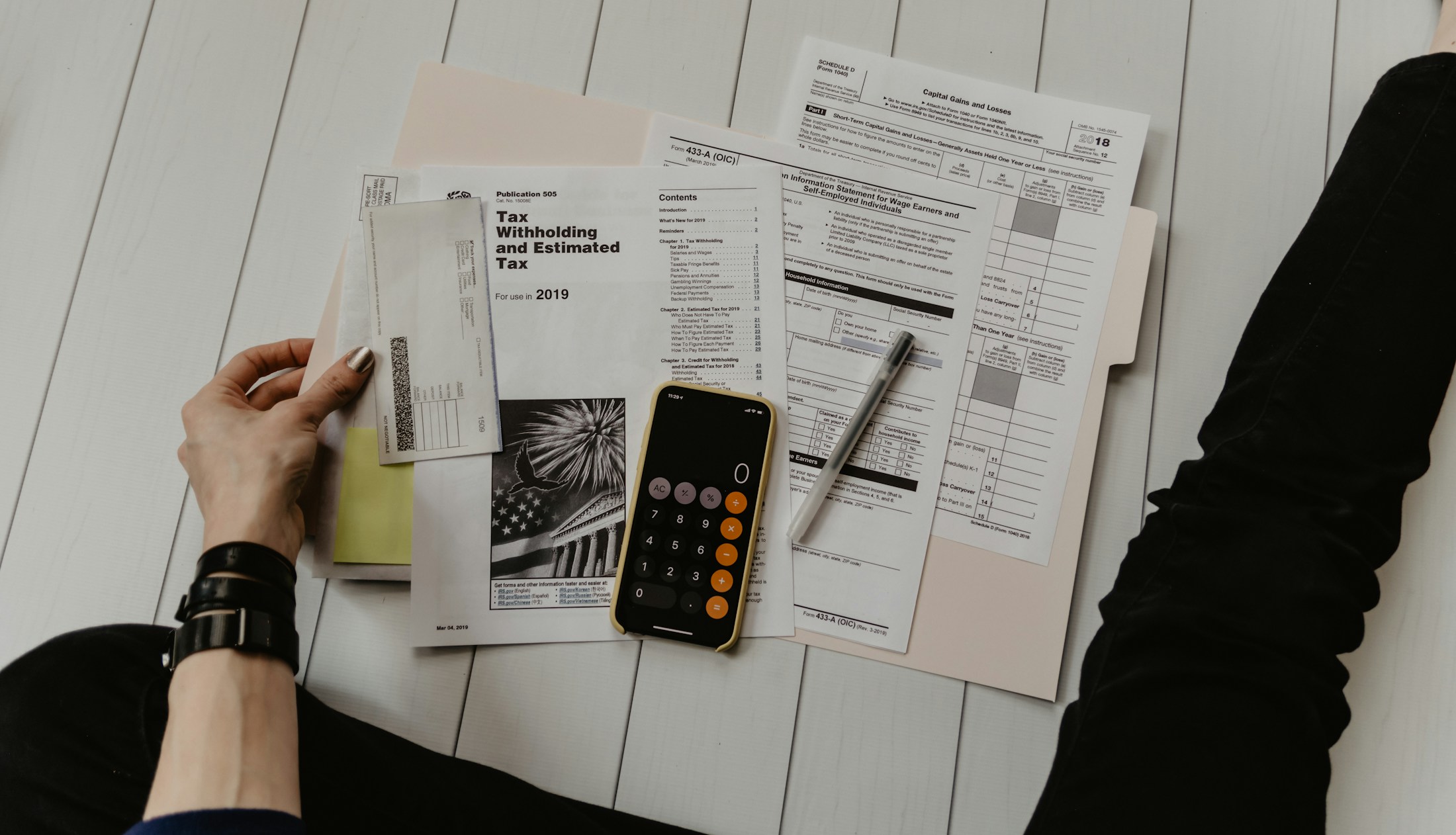 Accountant reviewing financial documents